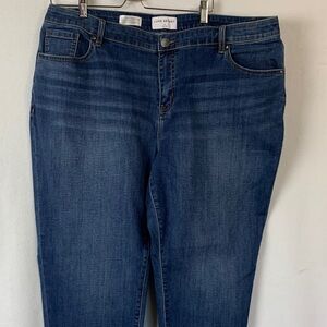 Lane Bryant Flex Magic Signature Fit Mid Rise Boyfriend Jeans Size 18 Bling Cuff